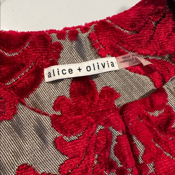 Alice + Olivia Red Brocade Jacket - Picture 2 of 8